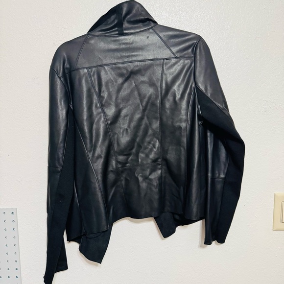 bagatelle black draped faux leather jacket - size M - Picture 4 of 7